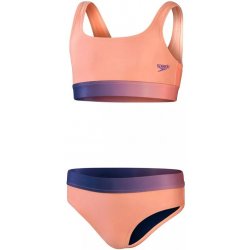 Speedo Contrast Band 2 Piece Girl Soft Coral/Miami Lilac