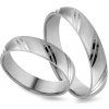 Prsteny iZlato Forever Snubní prstýnky z bílého zlata s matováním a gravírováním IZOB465A