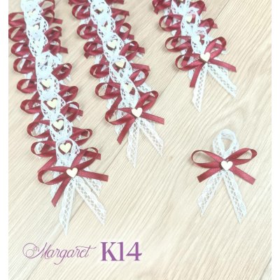 Krajkové svatební vývazky K14 (Deep Red) – Sleviste.cz