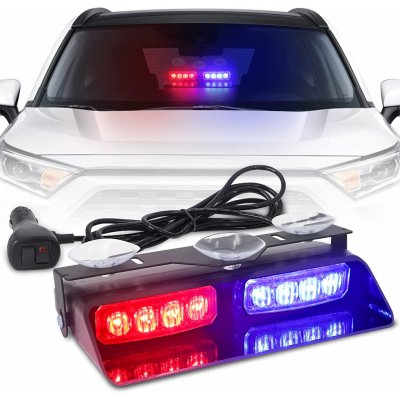 Majaky do auta jako vystrazné světlo 16 LED (32W) - multibarevné 18cm x 2ks s přísavkami – Zboží Mobilmania