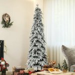 HOMCOM Umělý vánoční stromek 210 cm | zelený + bílý – Hledejceny.cz