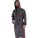 luxusní pánský župan s kapucí z bavlny šedá – Hledejceny.cz