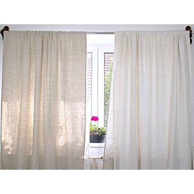 Snový svět Lněný závěs dvojitý - přírodní / bílá Rozměr: 150 x 250 cm – Sleviste.cz