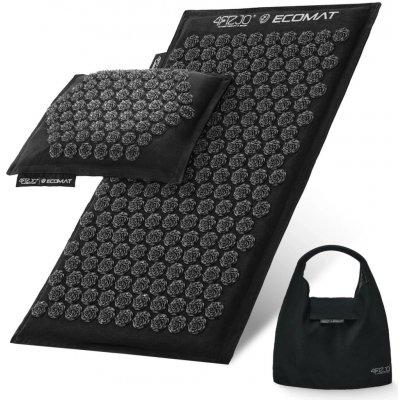 4FIZJO Akupresurní podložka s kokosem a s polštářkem s pohankovými slupkami 68 x 42 cm černočerná – Zboží Dáma