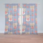 Sablio Záclony Kočičky s jahodami: 2ks 150x250cm – Zboží Mobilmania