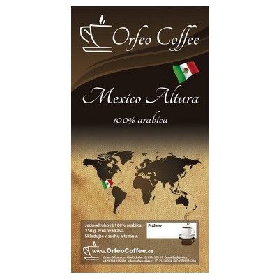 Orfeo coffee Mexico Altura 100% arabika zrnková 250 g – Hledejceny.cz