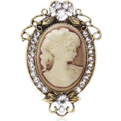 B-TOP vintage brož s červenými kamínky 64561 – Zboží Dáma