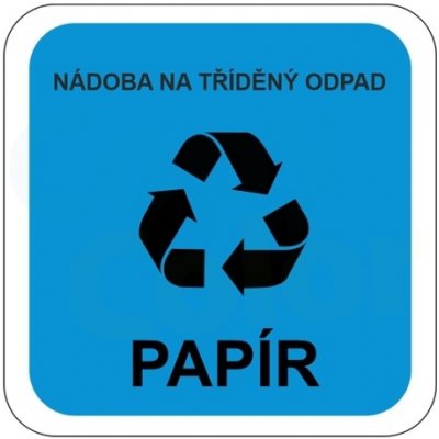 PAPÍR - Nádoba na tříděný odpad - Samolepka na popelnice – Zboží Mobilmania