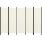 Shumee 5dílný paraván krémově bílý 250 x 180 cm – Zboží Dáma