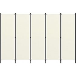 Shumee 5dílný paraván krémově bílý 250 x 180 cm