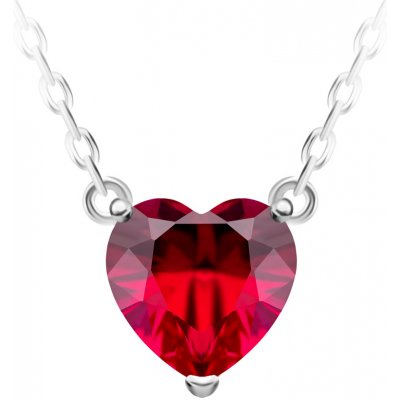 Preciosa Stříbrný Cher srdce s kubickou zirkonií rudý 5236 63 – Zboží Mobilmania
