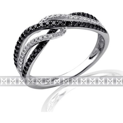 Klenoty Budín Luxusní mohutný zlatý diamantový prsten s černými diamanty 3861471