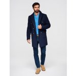 Ombre Men's double-breasted coat with decorative buttons dark brown černá – Zboží Mobilmania