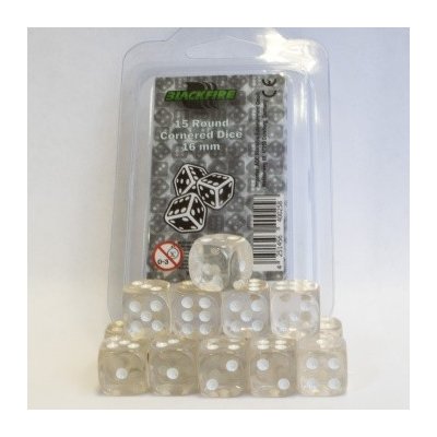 Set 15 kostek 16mm klasické bílé transparent – Zboží Živě