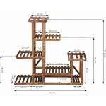 SPRINGOS Kaskádový stojan na květiny 95 cm SPRINGOS PLANT 11 GA0176-XG hnědý – Zboží Dáma