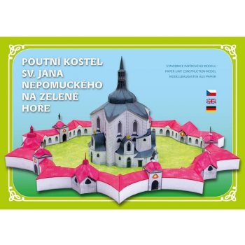 Poutní Kostel sv. Jana Nepomuckého na Zelené hoře stavebnice papírového modelu