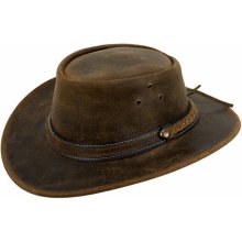 Krumlovanka Australský klobouk kožený Ba-30007830-912 světle hnědý