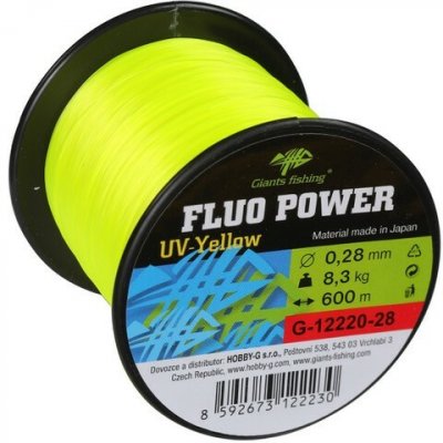 Giants fishing fluo power uv yellow 600 m 0,30 mm 9,6 kg – Hledejceny.cz