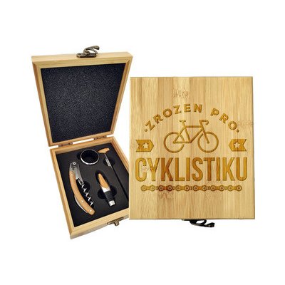 Sablio Dárková sada na víno Zrozen pro cyklistiku: 147×168×49 mm – Hledejceny.cz