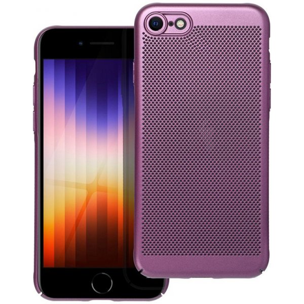 Pouzdro a kryt na mobilní telefon Pouzdro AppleMix Apple iPhone 7 / 8 / SE 2020 / SE 2022 perforované / s otvory - plastové - ochrana fotoaparátu - fialové