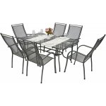 DEOKORK Zahradní kovová sestava PALMA I. 1+6 Stůl obdelník 145x90 cm (CT0309) – Hledejceny.cz