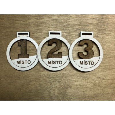 DCH Dřevěné medaile sada 1. 2. 3. místo – Zboží Dáma