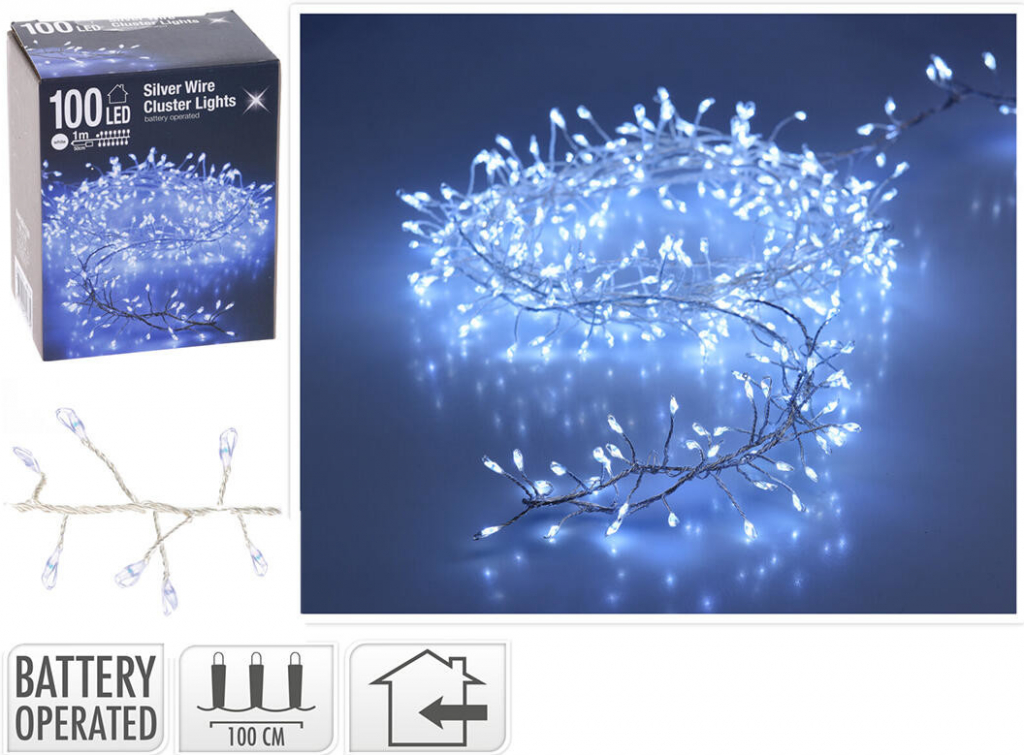 Big Buy Mat Osvětlení vánoční 1,0m 100LED studená BÍ STŘ drát