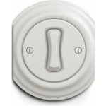 Kliklap jednoduchý kulatý Jednopólový č. 1 Středový Keramická bílá, K/V1/1/STR – Sleviste.cz
