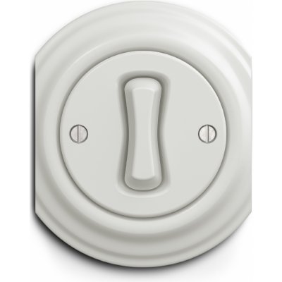 Kliklap jednoduchý kulatý Jednopólový č. 1 Středový Keramická bílá, K/V1/1/STR – Sleviste.cz