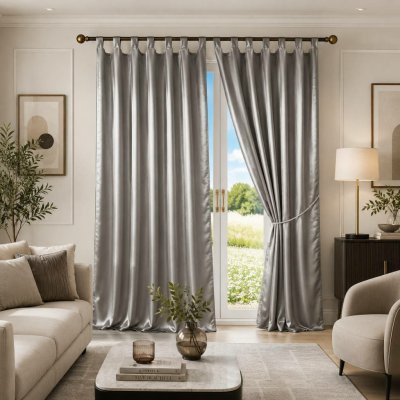 TP Saténové závěsy Home Art - 2 kusy Šedá – Hledejceny.cz