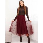 Fashionweek dámská tylová sukně s podšívkou z viskózy bordó K7777 vínově – Zboží Dáma