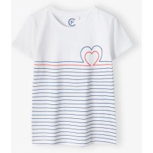 Family Concept dívčí tričko krátký rukáv proužky bílá