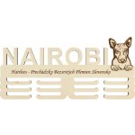 LYMFY Dřevěný držák na medaile s laserováním 45cm plemeno Americký bezsrstý teriér přírodní dřevo – Zboží Dáma