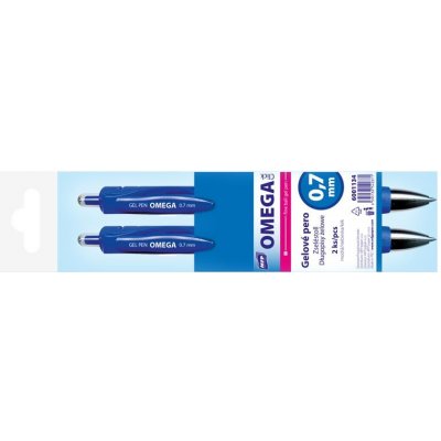 MFP 6001134 gelové pero OMEGA click 0,7 modré v sáčku 2 ks – Zboží Dáma