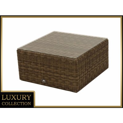 DEOKORK Ratanový stolek/taburet 73 x 73 cm BORNEO LUXURY hnědá – Hledejceny.cz