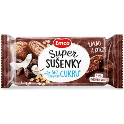 Emco Super sušenky Kakao a kokos 60 g – Zboží Dáma