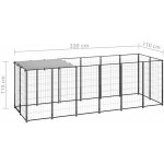 vidaXL Psí kotec černý 330 x 110 x 110 cm ocel – Zboží Dáma