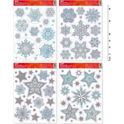 Vánoční okenní dekorace s glitry VA002 30x42cm 941488 – Hledejceny.cz