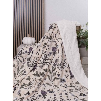 MKLuzkoviny.cz Beránková deka mikroplyš Exclusive Herbář béžový 150x200 – Hledejceny.cz