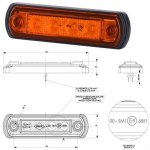 Svítilna poziční 12v/24v 0,5w/1w 4xled oranžová, kabel 0,25m 0192036_A, , , – Hledejceny.cz