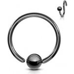 Šperky4U piercing kruh kulička K1002K-12124 černý