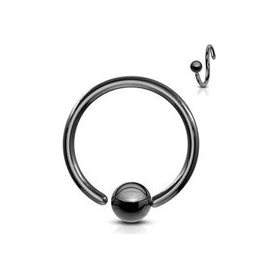 Šperky4U piercing kruh kulička K1002K-12124 černý – Zboží Mobilmania