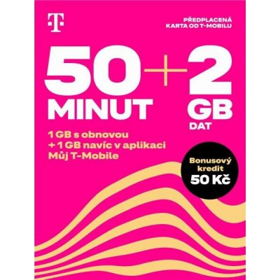 T-MOBILE SIM karta TWIST Standard 50 minut + 2 GB dat s kreditem 50 Kč – Zboží Mobilmania