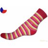 Nepon Dětské bavlněné ponožky Proužky červenorůžové