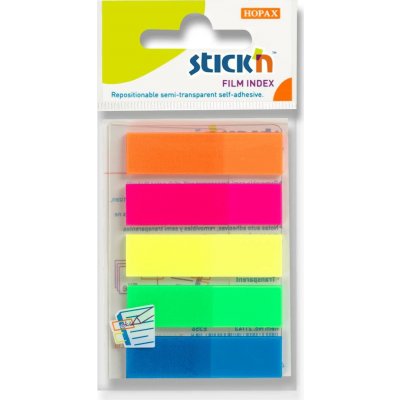 Samolepicí proužky Hopax Stick’n Clearnote - 45 x 12 mm, 5 × 25 listů – Hledejceny.cz