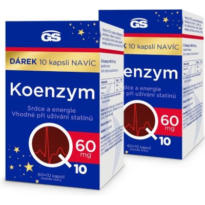 GS Koenzym Q10 60 mg, 2 x 60+10 kapslí dárkové balení 2023