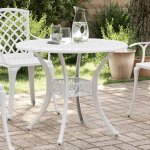 OMAXI 475465 Zahradní stůl bílý 90 x 75 cm litý hliník – Hledejceny.cz