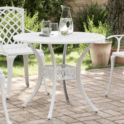 OMAXI 475465 Zahradní stůl bílý 90 x 75 cm litý hliník – Hledejceny.cz