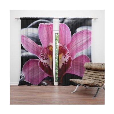 Sablio Závěs Růžová orchidea: 2ks 140x250cm – Hledejceny.cz