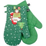 Kuchyňské rukavice chňapky COLOURFUL XMAS zelená 19x30 cm Essex – Zboží Dáma